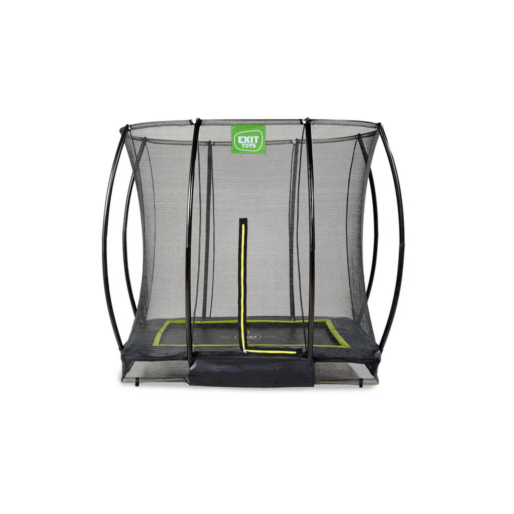 EXIT Silhouette ground trampoline 5x7ft with safety net - black