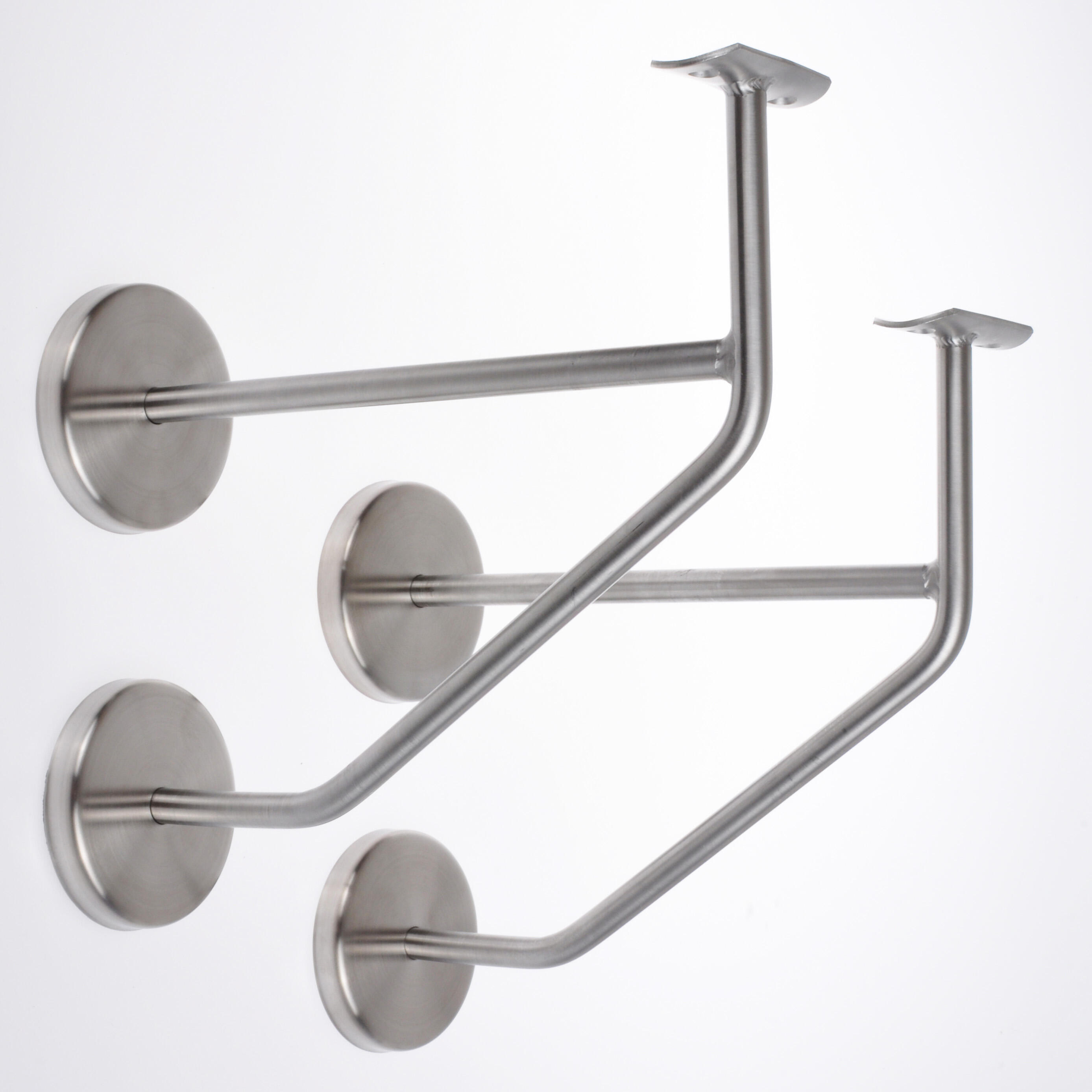 2 x suporte de barra de ballet profi com duplo fixação, em aço inox., 200mm