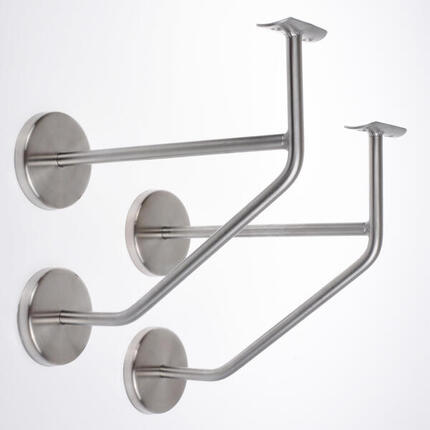 2 x Support de barre de danse PROFI avec double fixation en acier inoxyd.