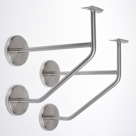 2 x Support de barre de danse PROFI avec double fixation en acier inoxyd.