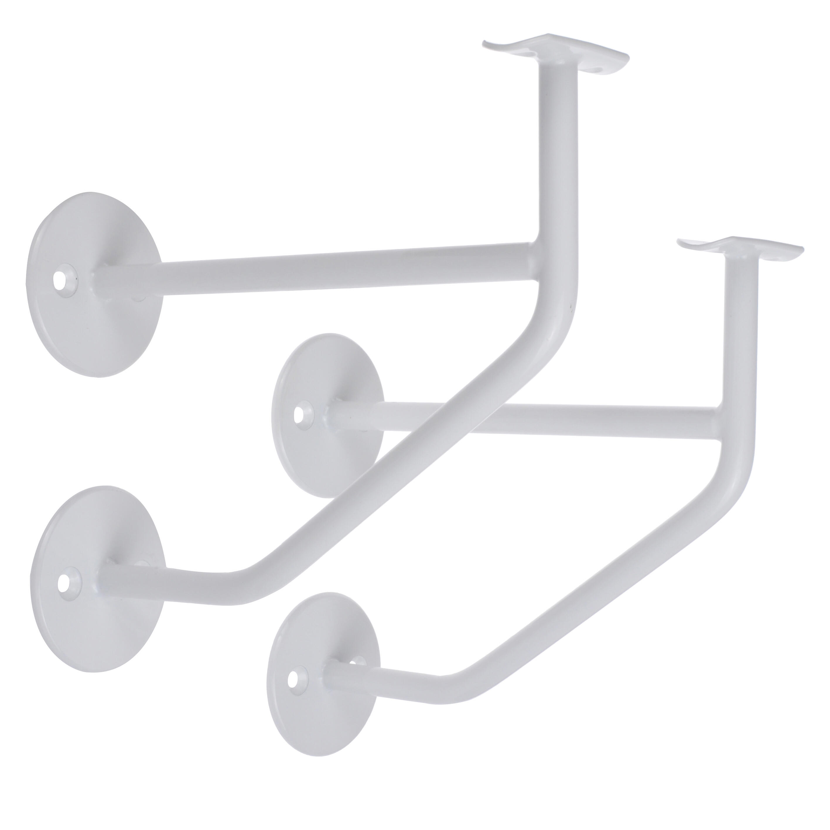 BALLETTSTANGEN MANUFAKTUR 2 x EXPERT Suporte de barra de ballet com fixação dupla em branco, 200 mm