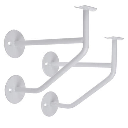 2 x Support de barre de danse classique EXPERT avec double fixation en blanc