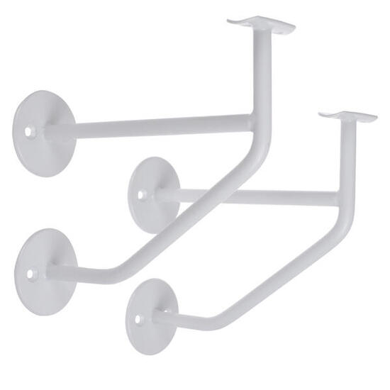 2 x Support de barre de danse classique EXPERT avec double fixation en blanc