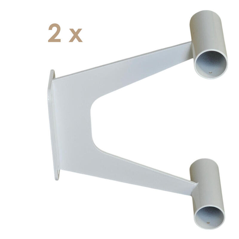2 x Support de barres de danse classique STUDIO DUO pour doubles barres en blanc
