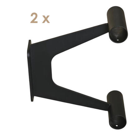 2 x Support de barres de danse classique STUDIO DUO pour doubles barres en gris