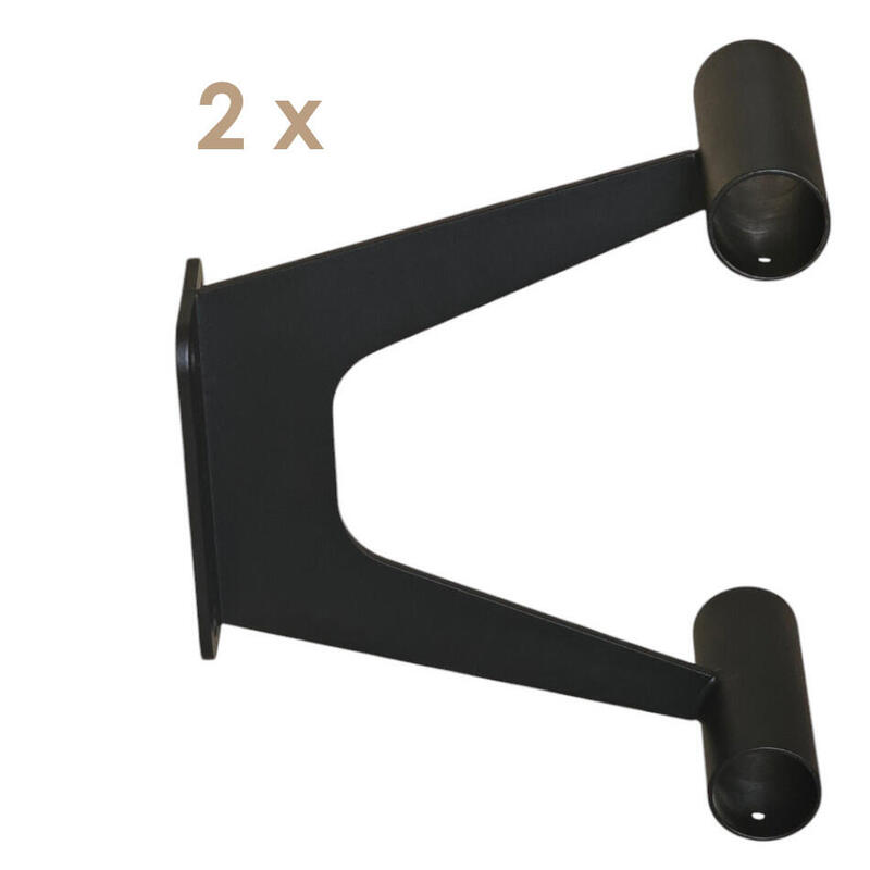 2 x Support de barres de danse classique STUDIO DUO pour doubles barres en gris