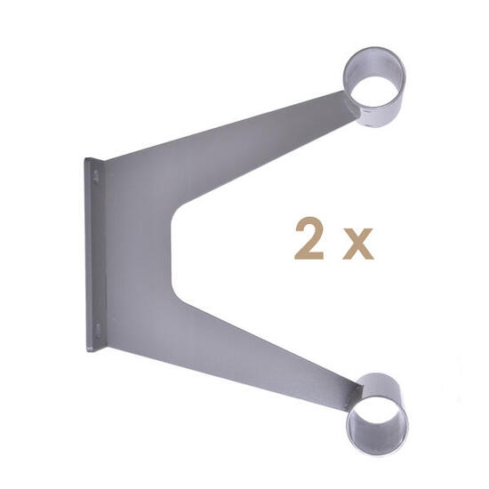 2 x Support de barres de danse classique STUDIO DUO pour doubles barres en gris