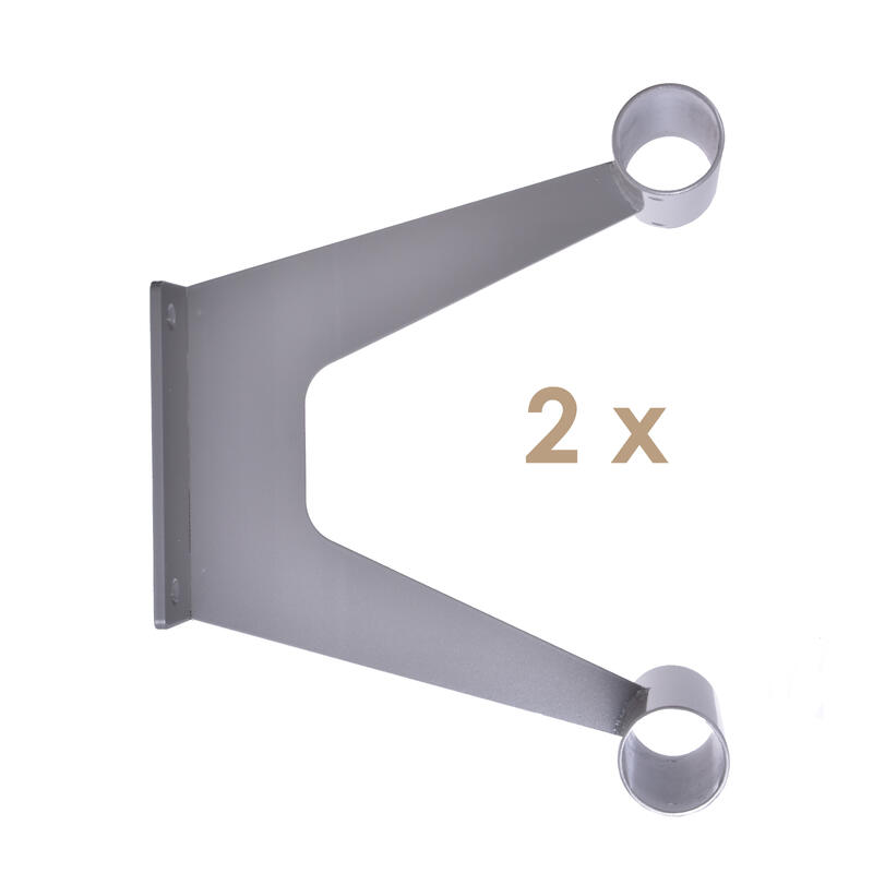 2 x Support de barres de danse classique STUDIO DUO pour doubles barres en gris