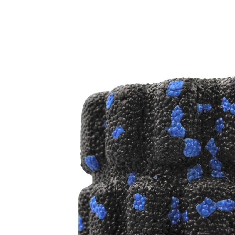 Rolă cilindru masaj XQ Max, din spumă, pentru yoga, negru cu albastru, 33x14 cm