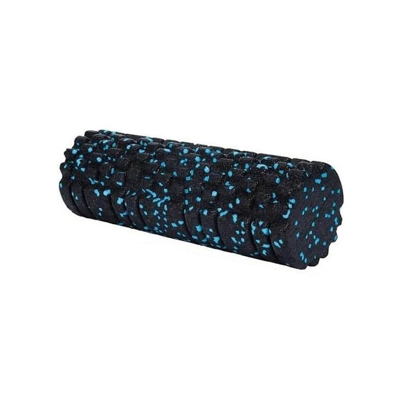 Rolă cilindru masaj XQ Max, din spumă, pentru yoga, negru cu albastru, 33x14 cm
