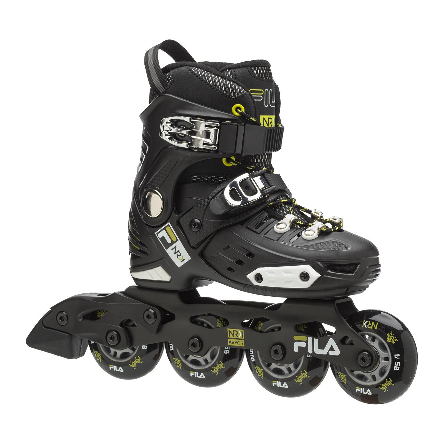 FILA FILA SKATES NRK Junior, Pattini in Linea Unisex Bambino, Nero/Lime, 32-35