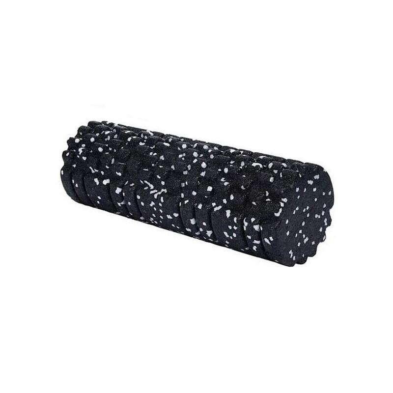 Rolă cilindru masaj XQ Max, din spumă, pentru yoga, negru cu alb, 33x14 cm