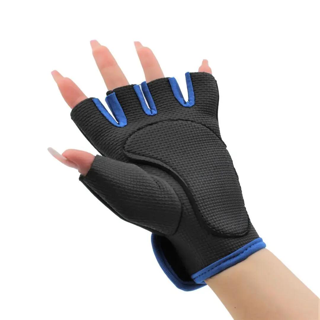 Mănuși ciclism XQ Max, fără degete, albastru, închidere cu velcro, mărime L/XL 5/5