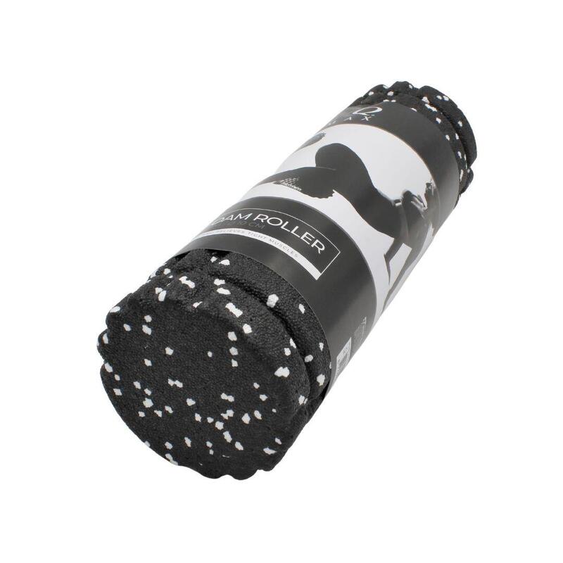 Rolă cilindru masaj XQ Max, din spumă, pentru yoga, negru cu alb, 33x14 cm