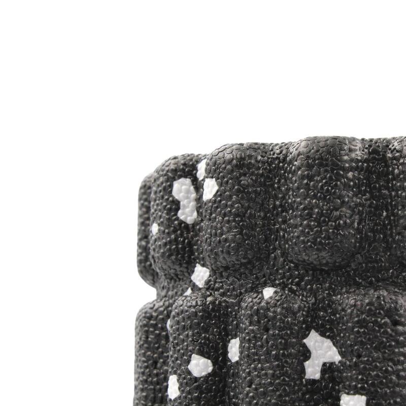 Rolă cilindru masaj XQ Max, din spumă, pentru yoga, negru cu alb, 33x14 cm