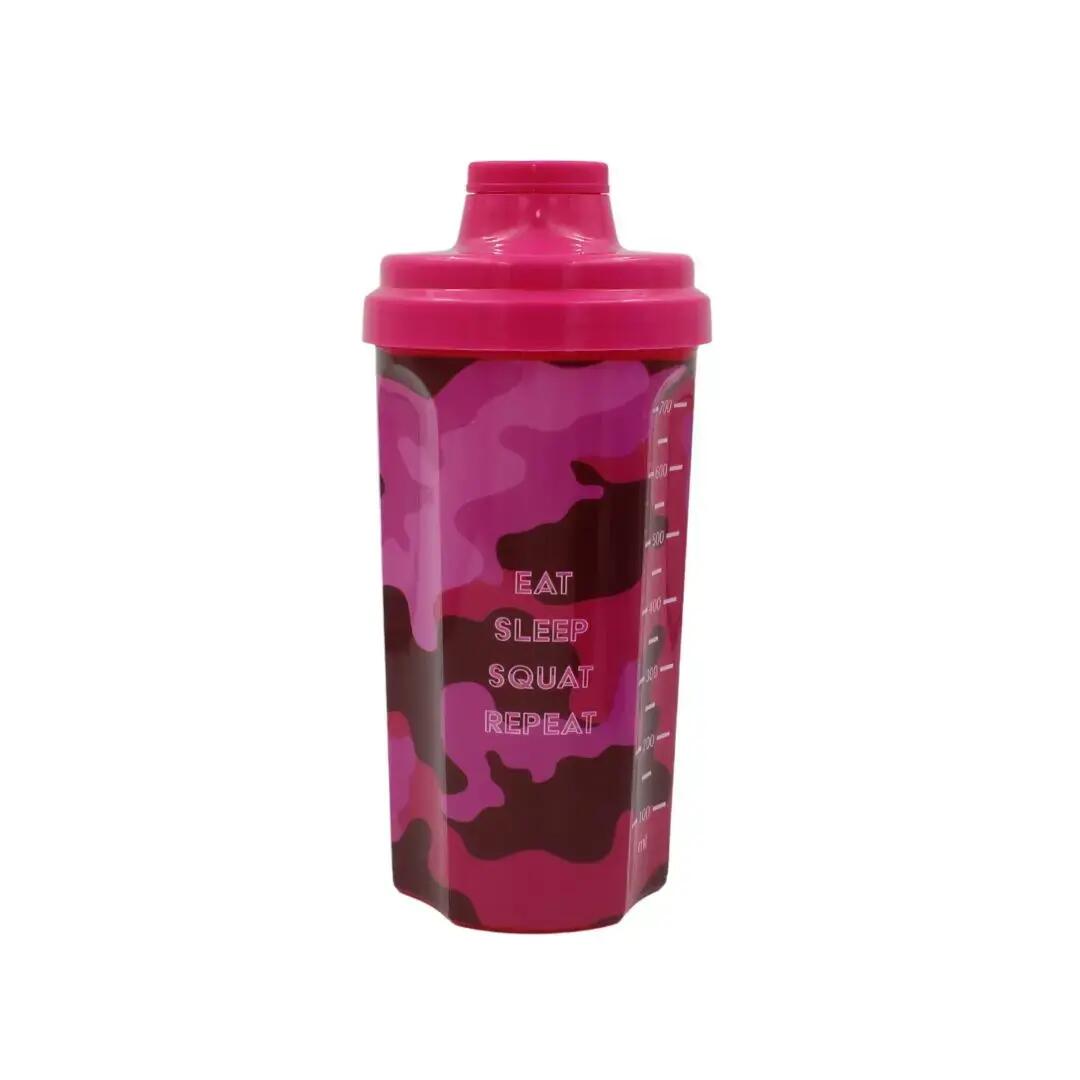 Shaker Eat Sleep Squat Repeat, Koopman, culoarea roz, 700ml 1/3