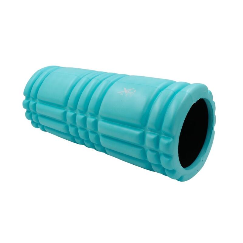 Rolă cilindru masaj XQ Max, din spumă, pentru yoga, albastru, 33x14 cm