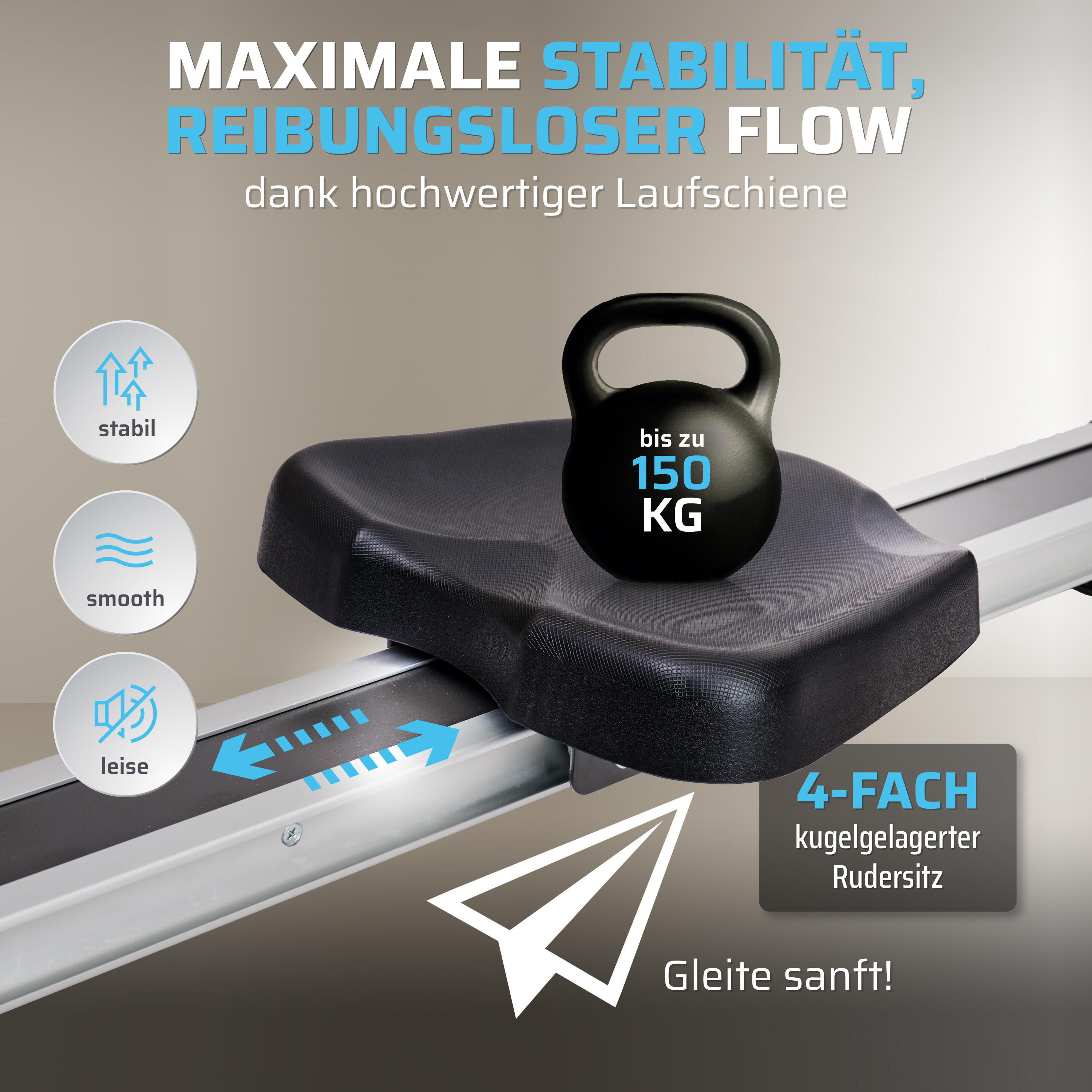 SportPlus roeitrainer voor thuis, opklapbaar, magnetisch remsysteem 4/7