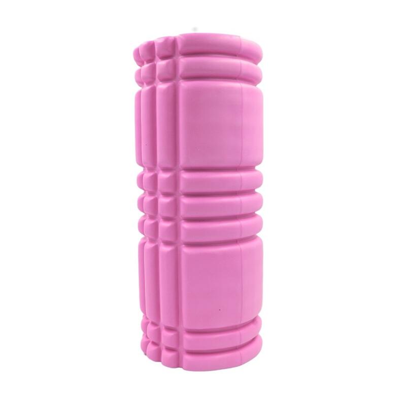 Rolă cilindru masaj XQ Max, din spumă, pentru yoga, roz, 33x14 cm