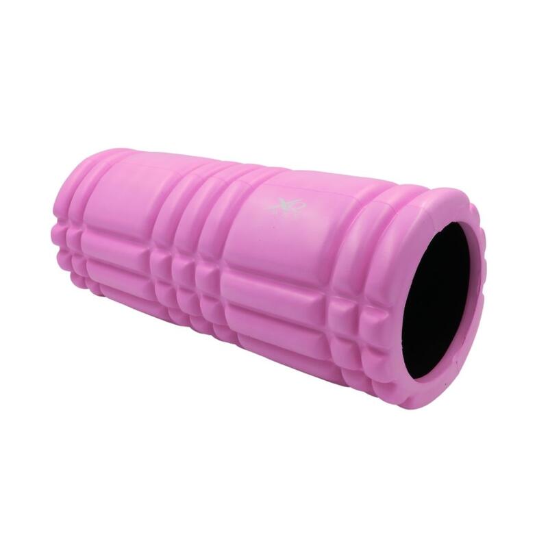 Rolă cilindru masaj XQ Max, din spumă, pentru yoga, roz, 33x14 cm