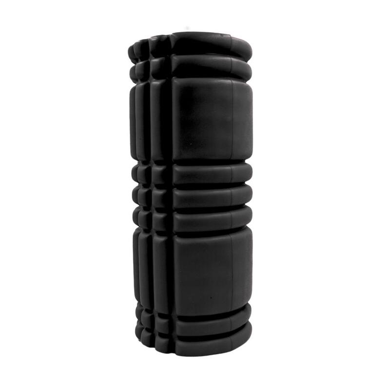 Rolă cilindru masaj XQ Max, din spumă, pentru yoga, negru, 33x14 cm