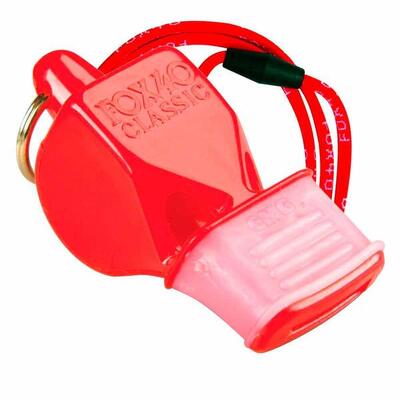 Pfeife Fox 40 CMG mit Zahnschutz und roter Pfeifenschnur