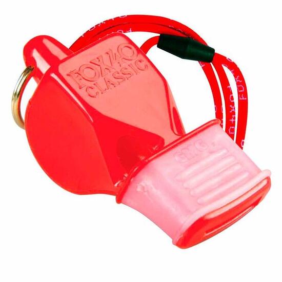 Pfeife Fox 40 CMG mit Zahnschutz und roter Pfeifenschnur