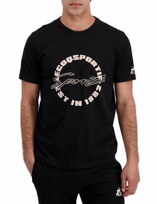 Camiseta de manga corta para Hombre Lecoqsportif Contemporain Negro