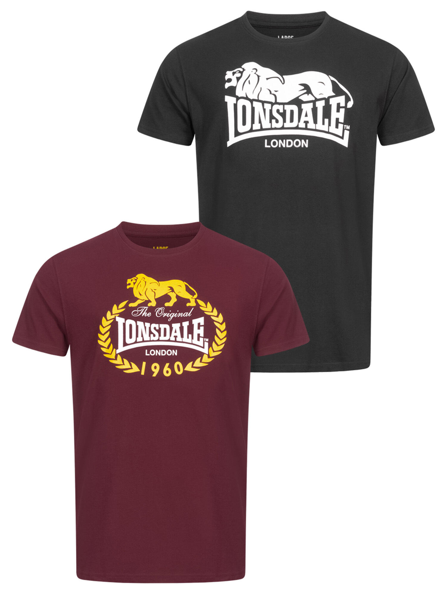 LONSDALE Heren-T-shirt, regular fit dubbelpak ECCLAW 2/6