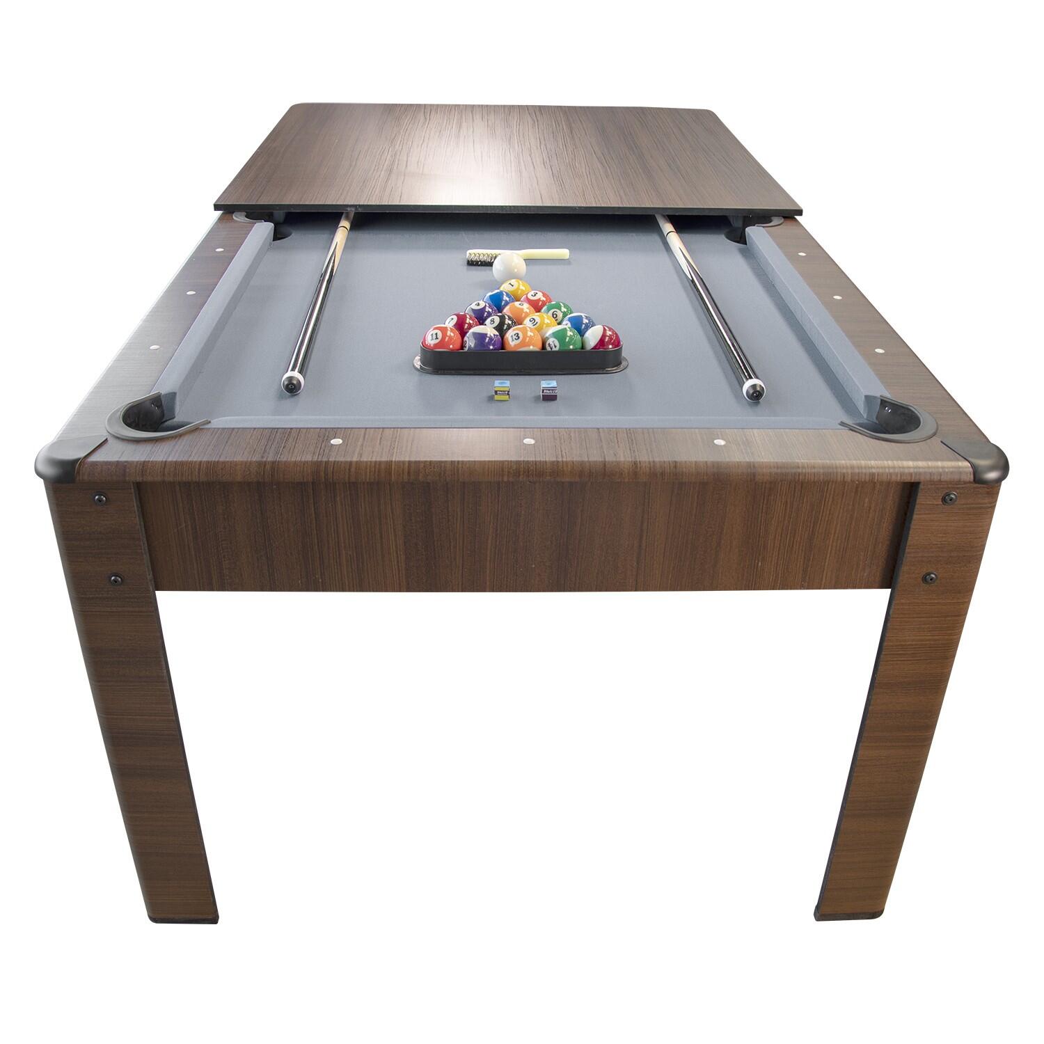Sokker - Billard Américain Convertible En Table Avec Accessoires 6ft-206x116cm Marron - Billard - Gris|marron - Taille Unique - Decathlon