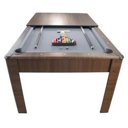 Billard Américain convertible en Table avec accessoires 6FT-206x116cm Marron