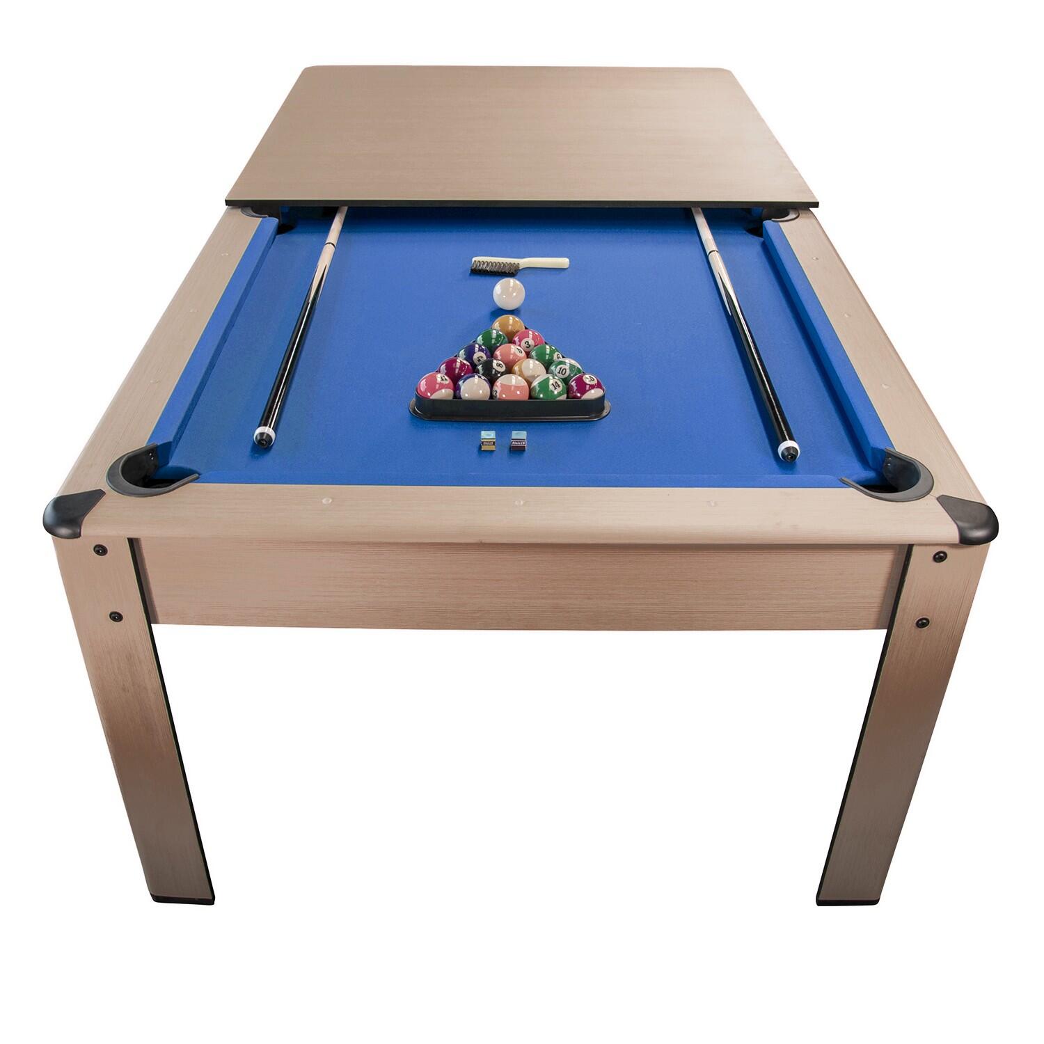 Sokker - Billard Convertible Couleur Bois Chêne 226 X 126cm - Ambiance - Billard - Beige|bleu - No Size - Decathlon