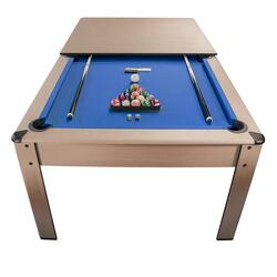 Billard convertible couleur bois Chêne 226 x 126cm - Ambiance