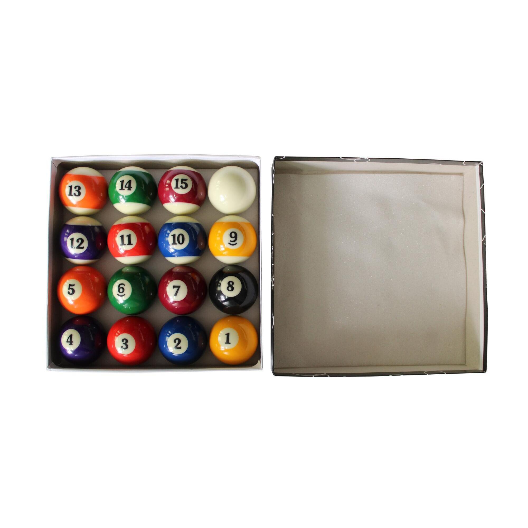 Set 16 Sfere Da Biliardo Americano 57 Mm In Resina - Per Tavoli Da Biliardo Standard, Colori Classici