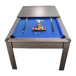 Billard Américain convertible en Table avec accessoires 7FT - 226x126cm Gris