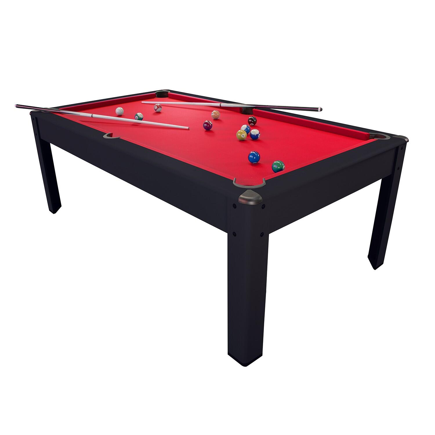 Sokker - Billard Américain Convertible En Table Avec Accessoires 7ft - 226x126cm Noir - Billard - Noir|rouge - Taille Unique - Decathlon