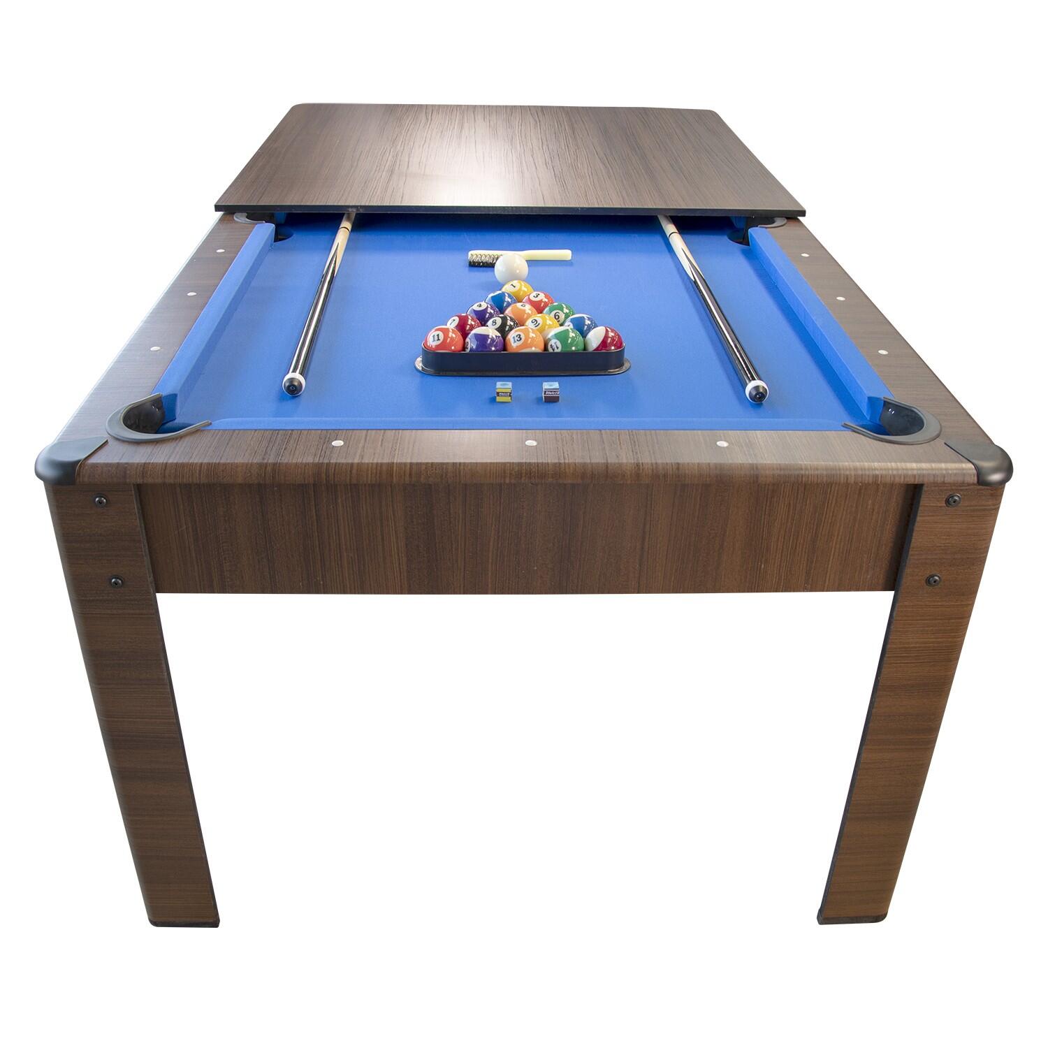 Sokker - Billard Américain Convertible En Table Avec Accessoires 6ft-206x116cm Marron - Billard - Bleu|marron - Taille Unique - Decathlon