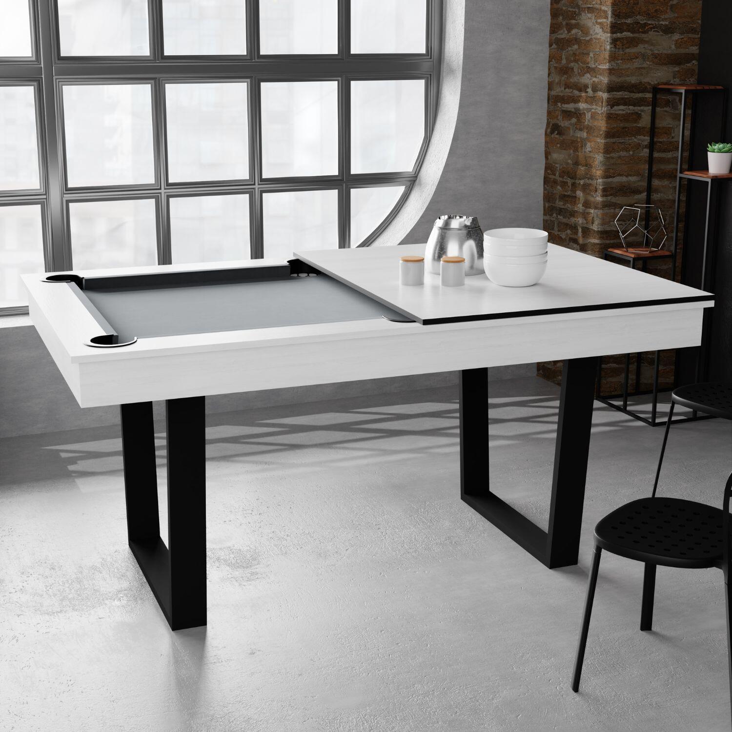 Amerikaans Poolbiljart ombouwbaar tot eettafel voor 6/8 personen 206x116x 82 cm 4/7