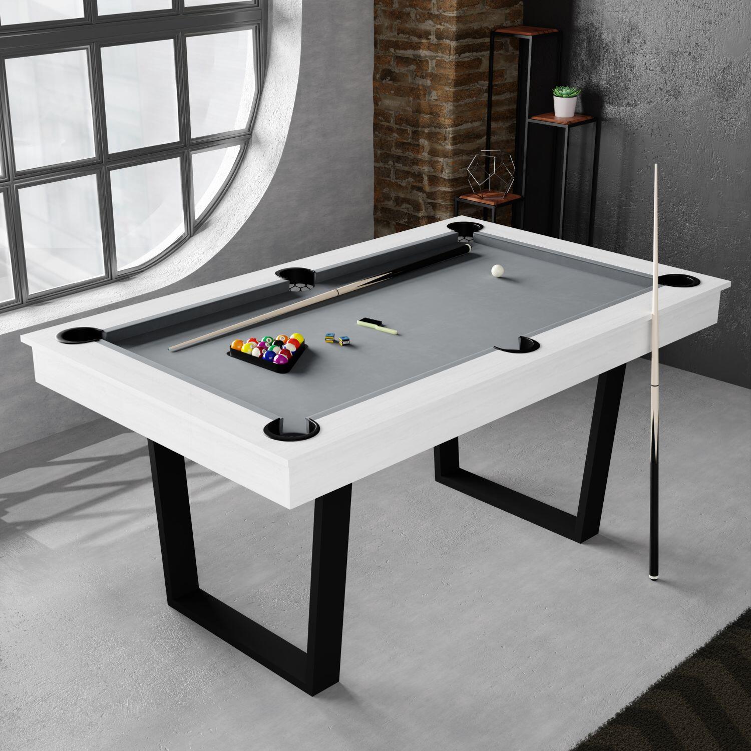 Amerikaans Poolbiljart ombouwbaar tot eettafel voor 6/8 personen 206x116x 82 cm 2/7