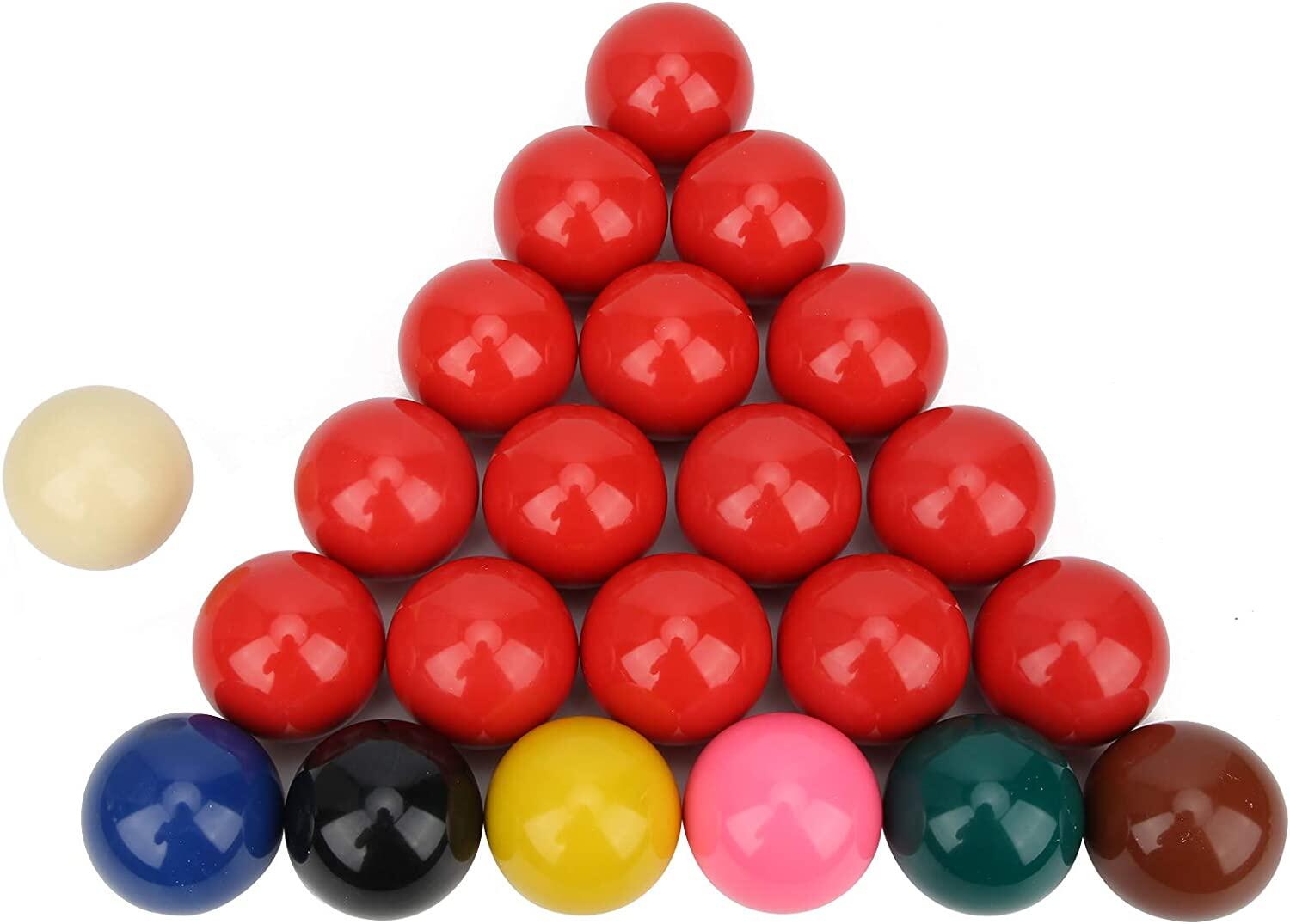 Set 22 Boules de Billard Snooker en résine 52,4mm, 15 rouges et 7 multicolores 2/2