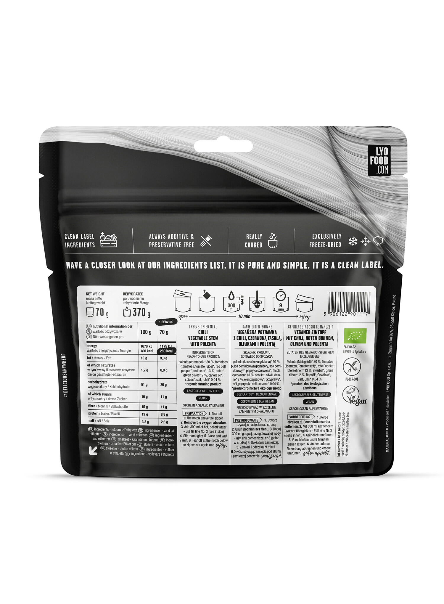 Danie liofilizowane (212) Chili Sin Carne 70G 3/4