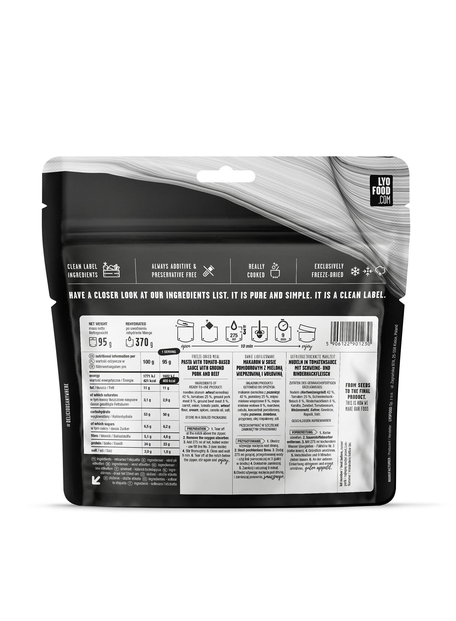 Danie liofilizowane (218) Penne a la Bolognese 95G 3/3
