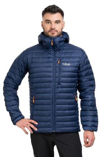 Giacca piumino uomo Rab Microlight Alpine blu scuro/arancione M