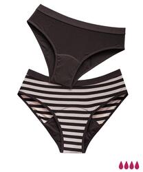 Pack 4 Culottes menstruelles flux abondants en coton Bianca