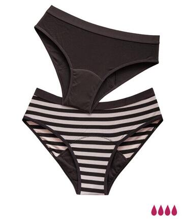 Pack 4 Culottes menstruelles flux abondants en coton Bianca