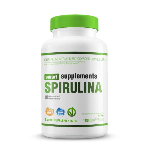 SMART SUPPLEMENTS Spirulina 500 mg - 180 plantaardige capsules Slimme supplementen