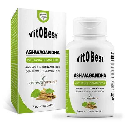 Ashwagandha (Ashwanature Root®) - 100 Cápsulas Vegetales VitoBest
