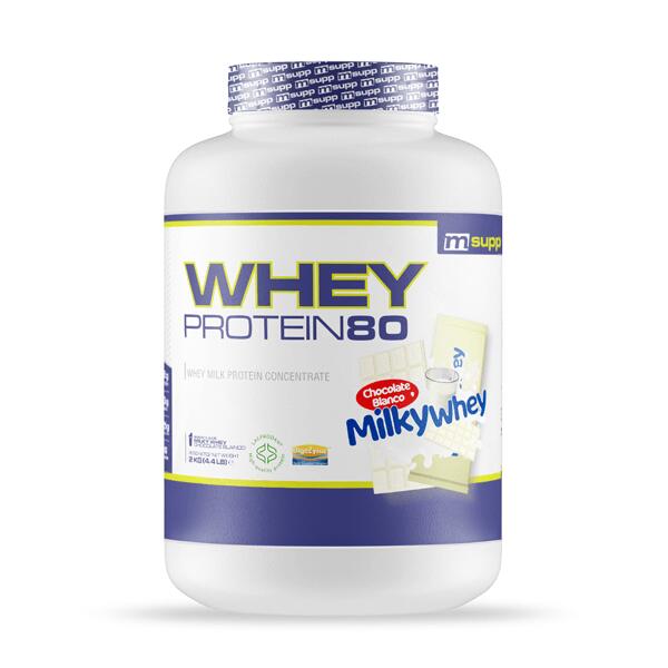 MMSUPPLEMENTS Whey Protein80 - 2 kg witte chocolade melkachtige wei MM Supplements