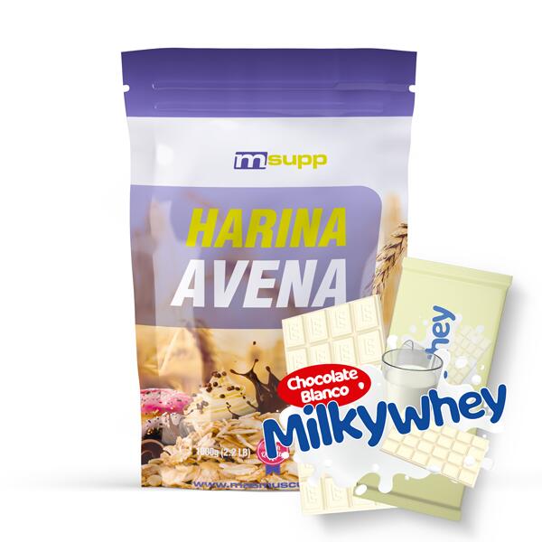 MMSUPPLEMENTS Farina d'avena - 1 kg di siero di latte al cioccolato bianco MM Supplements