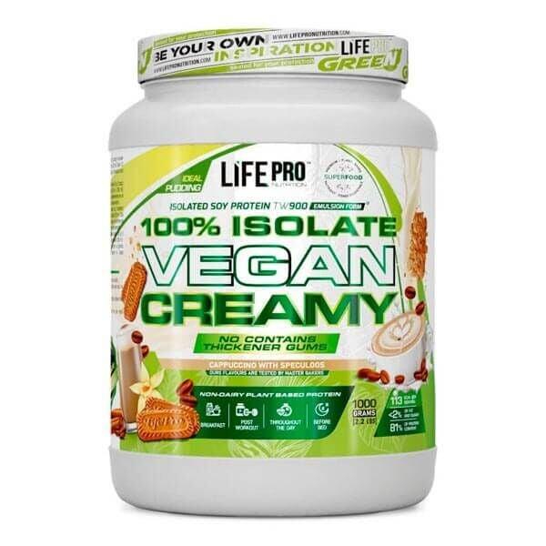 LIFE PRO NUTRITION 100% Isolaat Vegan Romig - 1 kg Cappuccino LifePRO